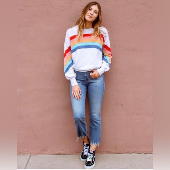 NWT! Rainbow Ribbon Stripe Top - Picture 1 of 14